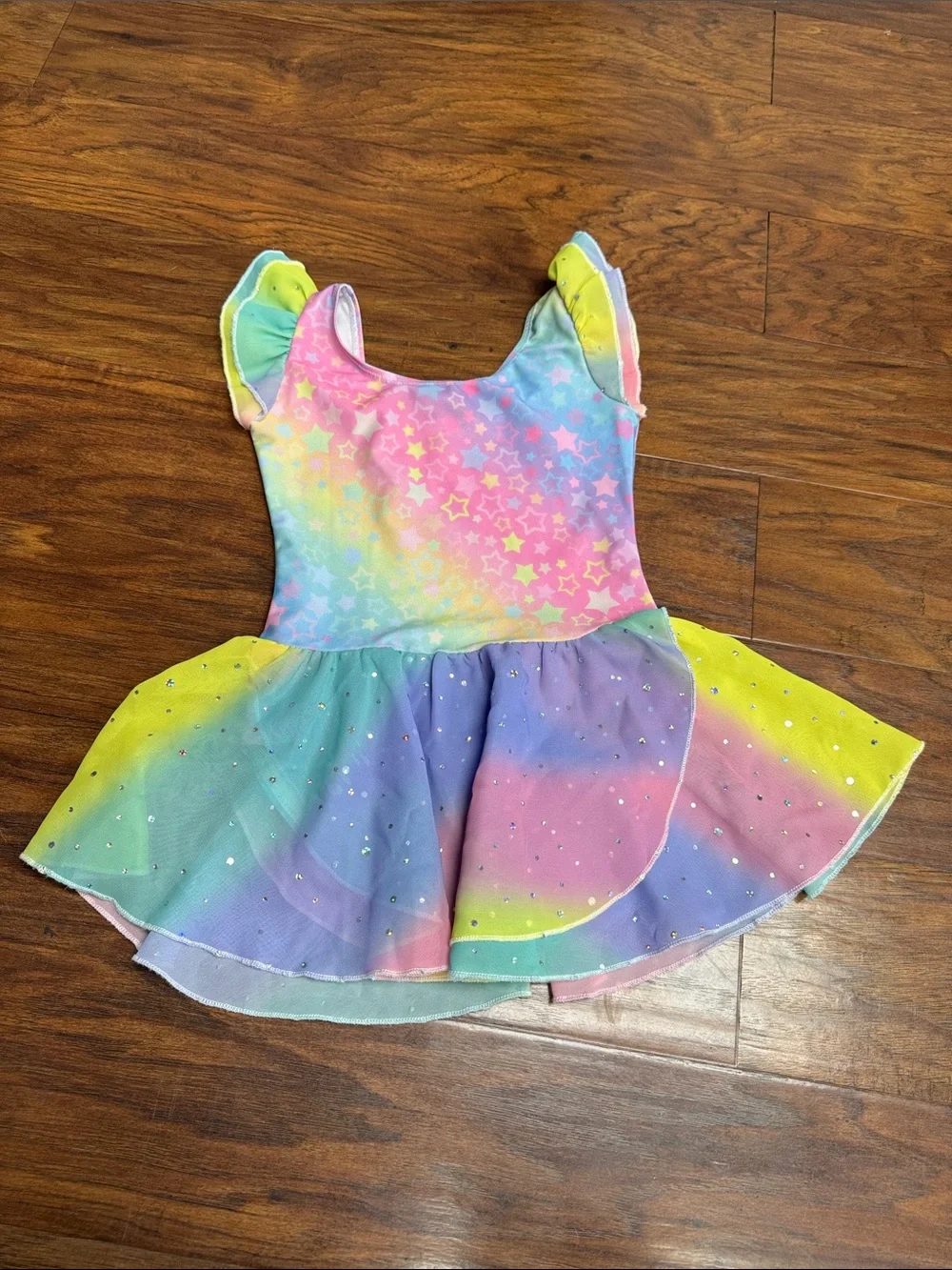 Girls Rainbow Star Tutu Dress Costume - Multicolor